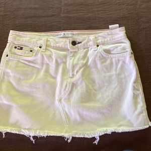 Tommy Hilfiger white denim cut off skirt
